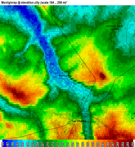 Montgivray elevation map