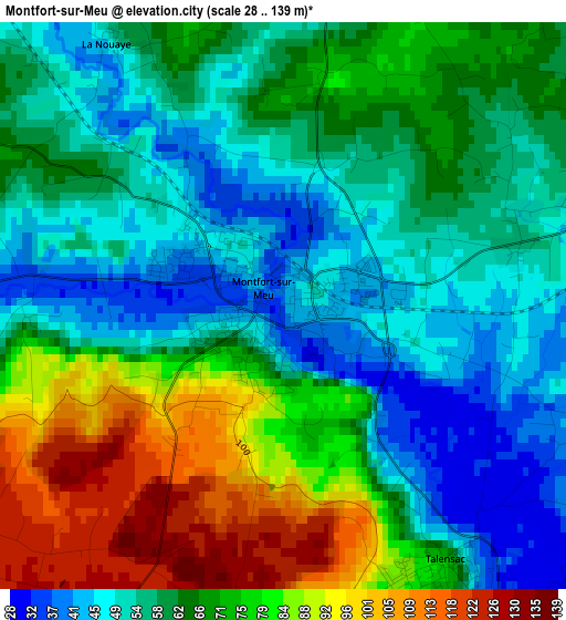 Montfort-sur-Meu elevation map