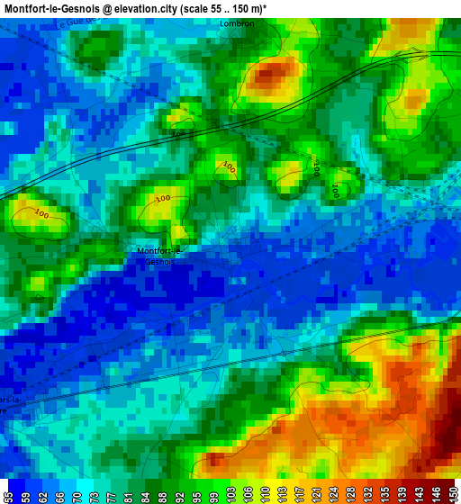 Montfort-le-Gesnois elevation map