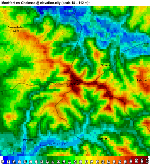 Montfort-en-Chalosse elevation map