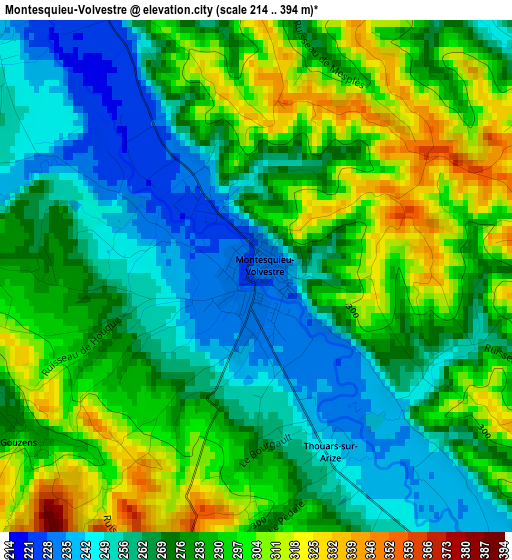 Montesquieu-Volvestre elevation map