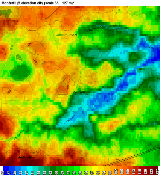 Monterfil elevation map