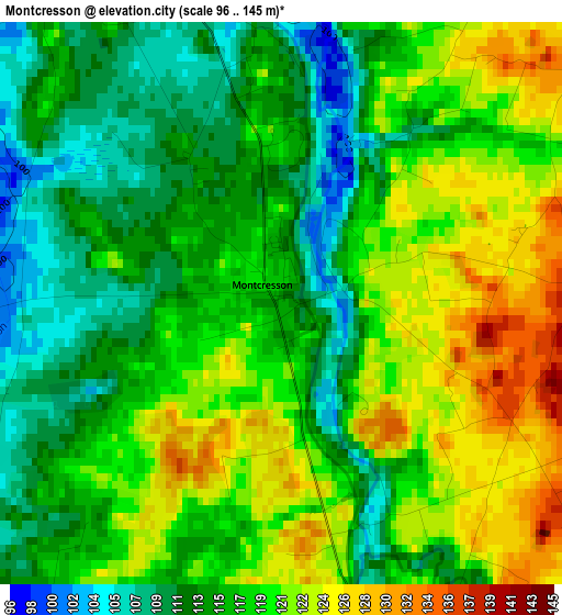 Montcresson elevation map