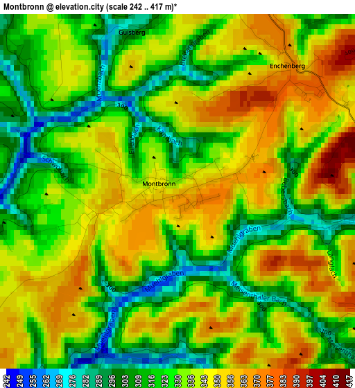 Montbronn elevation map