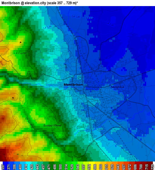 Montbrison elevation map