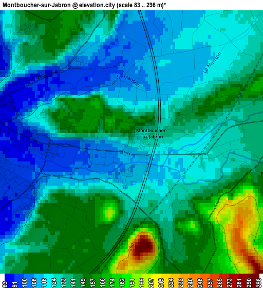 Montboucher-sur-Jabron elevation map