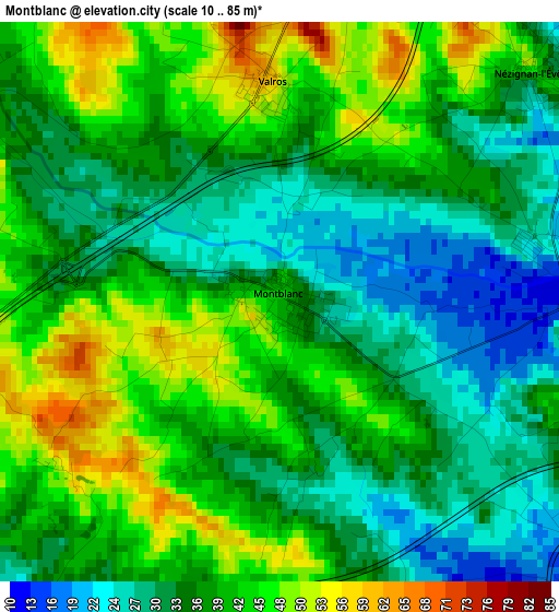 Montblanc elevation map