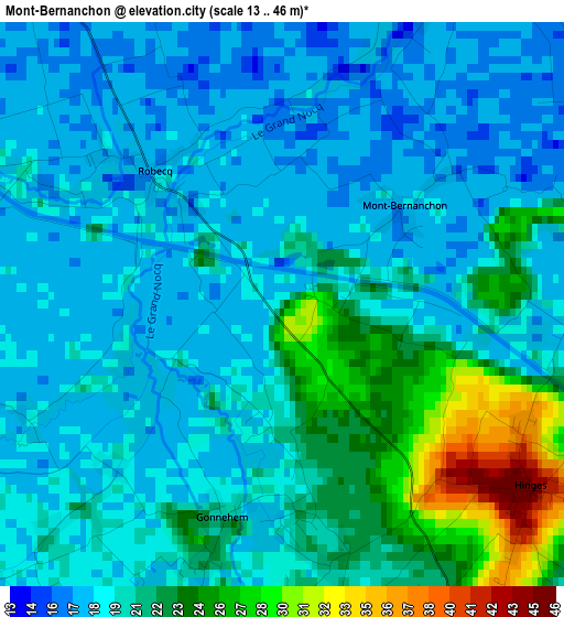 Mont-Bernanchon elevation map