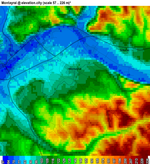 Montayral elevation map