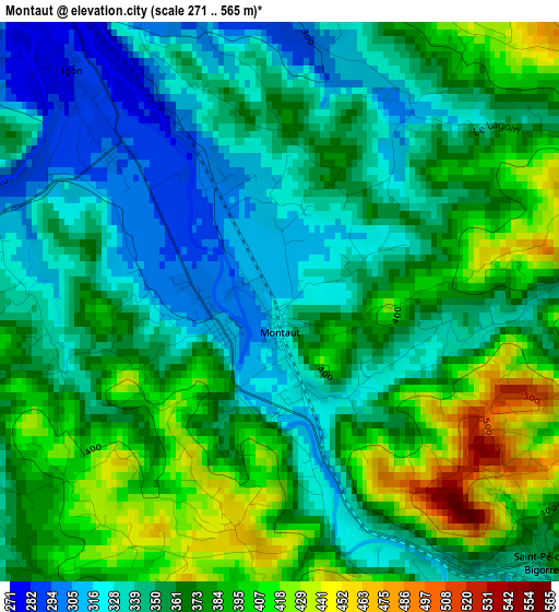 Montaut elevation map