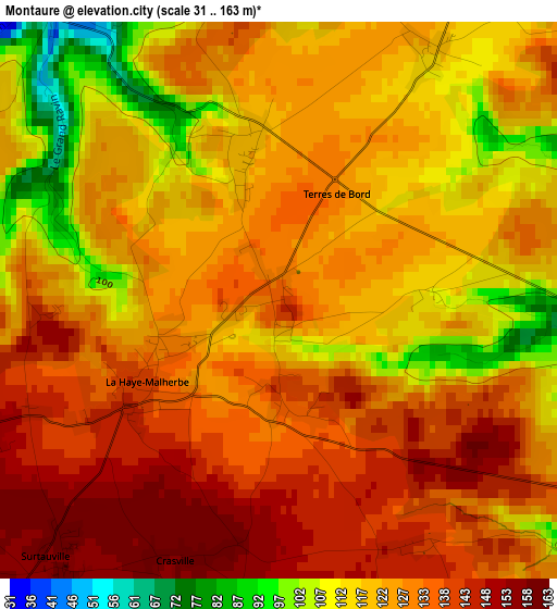 Montaure elevation map