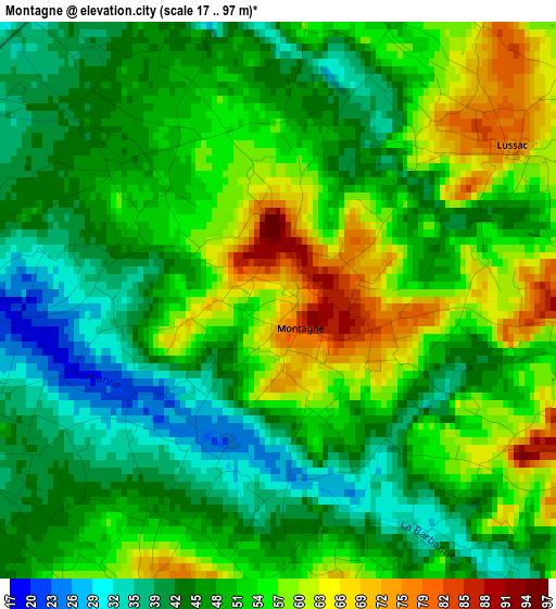 Montagne elevation map