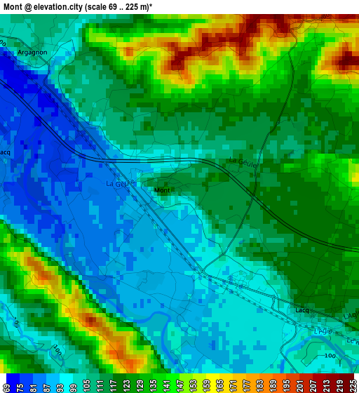 Mont elevation map