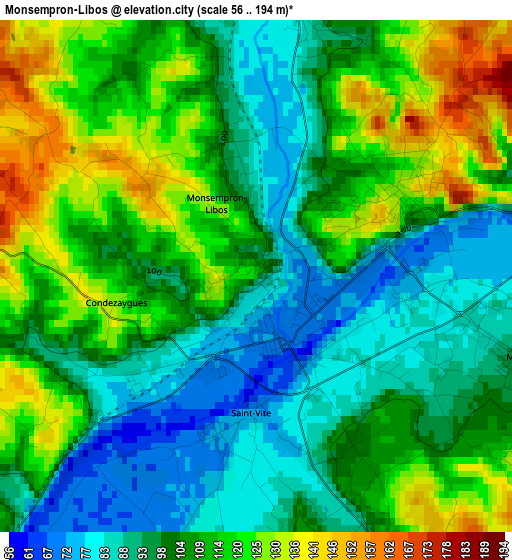 Monsempron-Libos elevation map