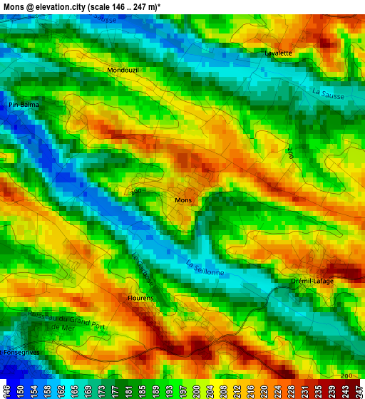 Mons elevation map