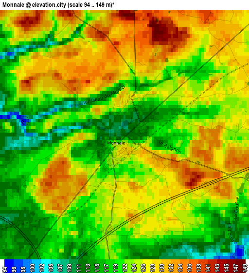 Monnaie elevation map