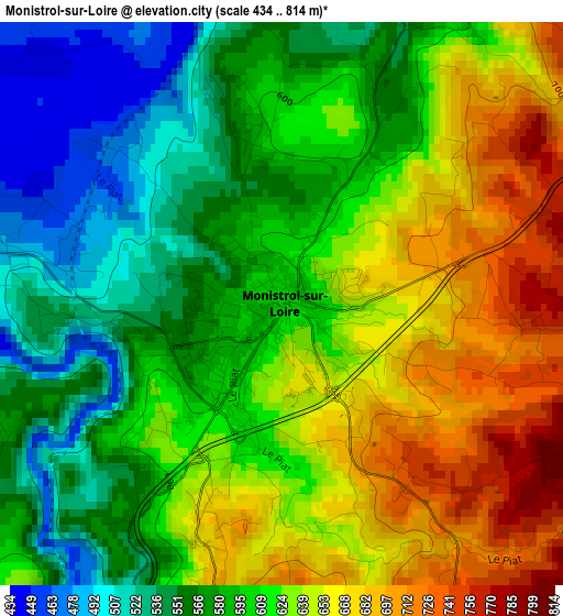 Monistrol-sur-Loire elevation map