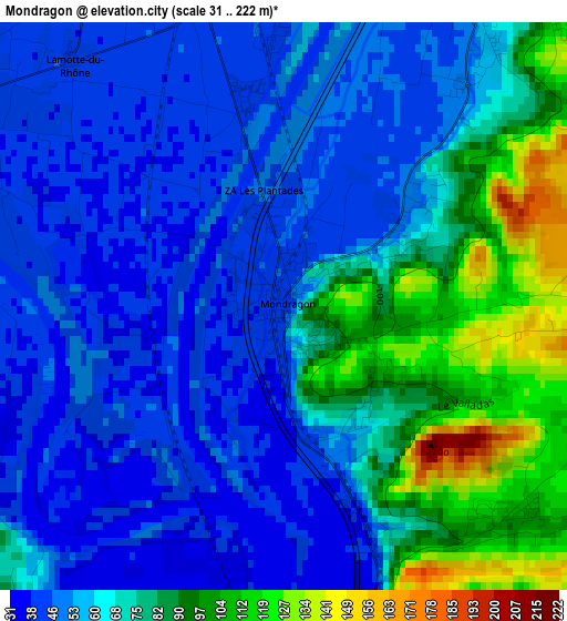 Mondragon elevation map