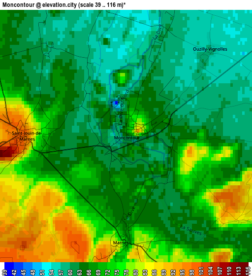 Moncontour elevation map