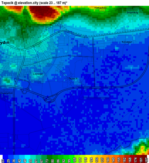 Tepecik elevation map