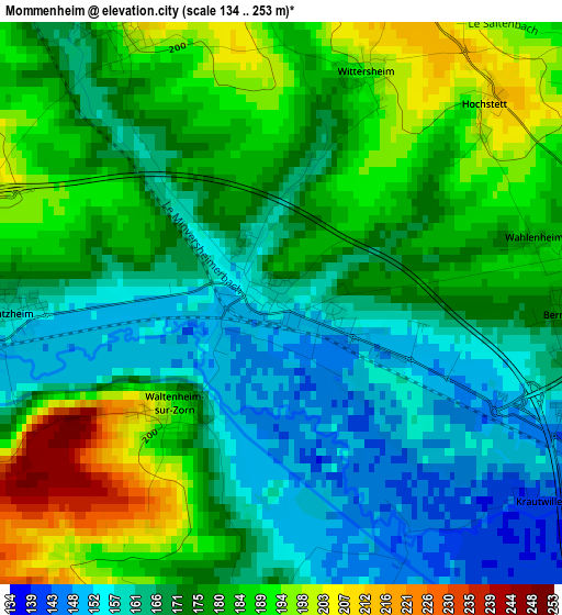 Mommenheim elevation map