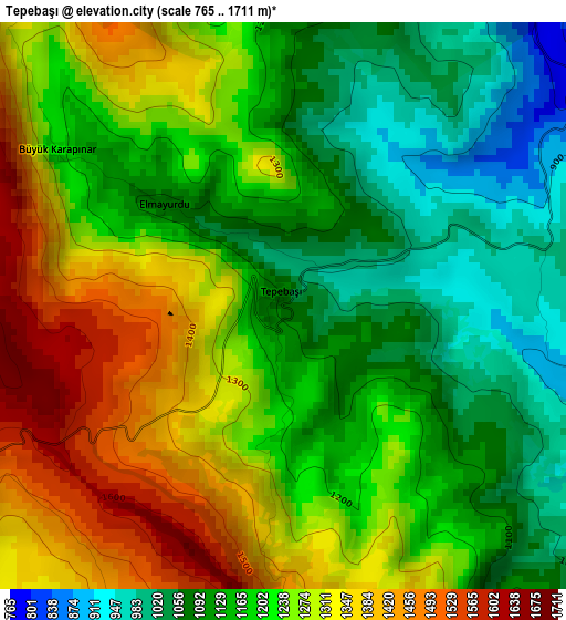 Tepebaşı elevation map