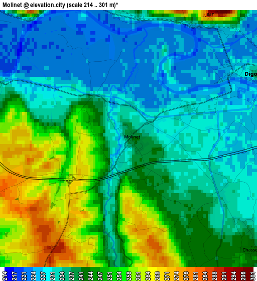 Molinet elevation map