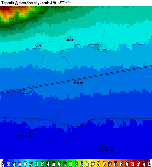 Tepealtı elevation map