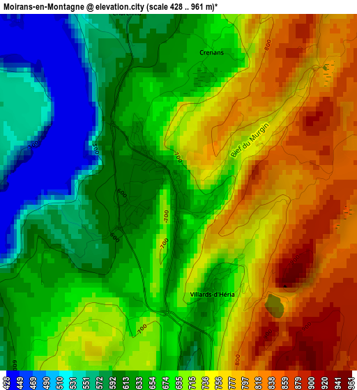 Moirans-en-Montagne elevation map