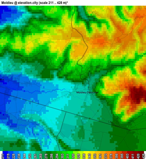 Moidieu elevation map