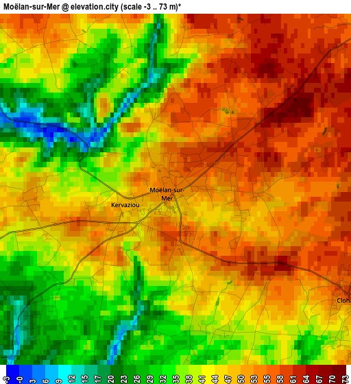 Moëlan-sur-Mer elevation map