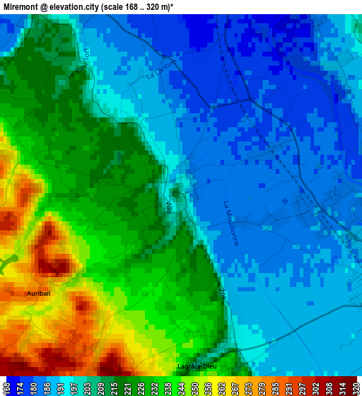 Miremont elevation map