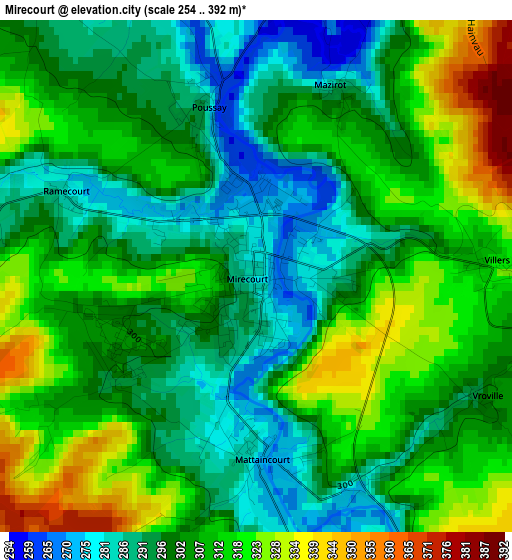 Mirecourt elevation map