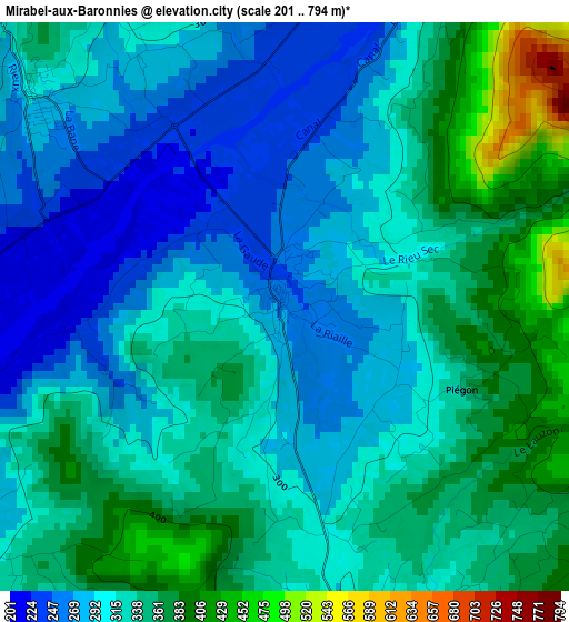 Mirabel-aux-Baronnies elevation map