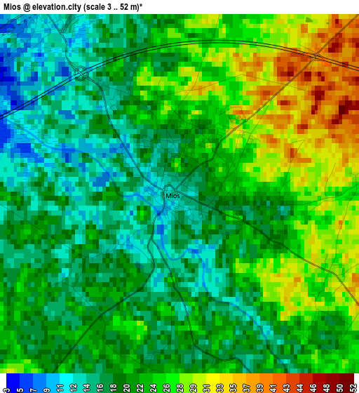 Mios elevation map