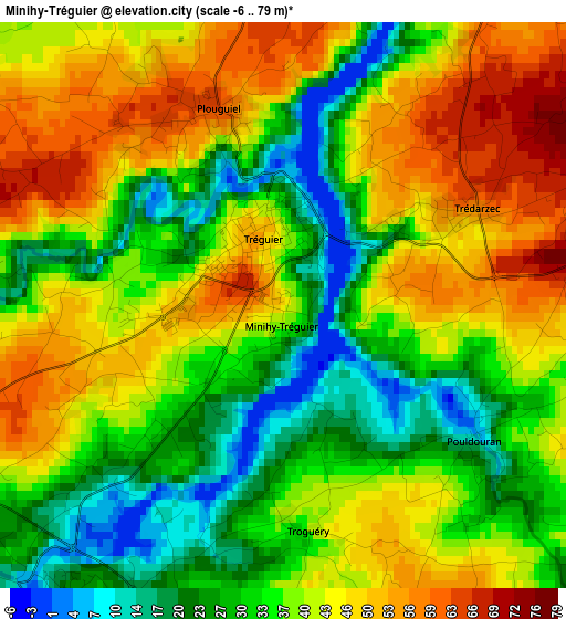 Minihy-Tréguier elevation map