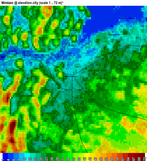 Mimizan elevation map