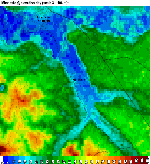 Mimbaste elevation map