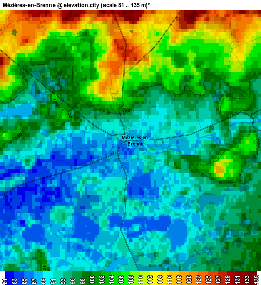 Mézières-en-Brenne elevation map