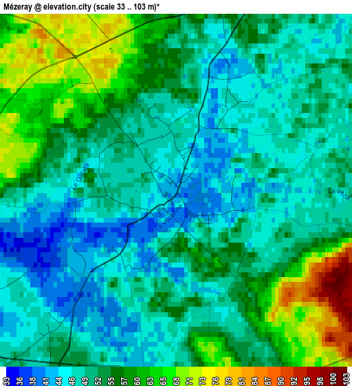 Mézeray elevation map