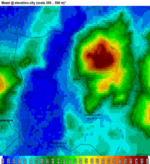 Mezel elevation map