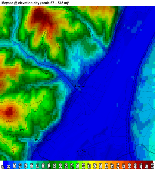 Meysse elevation map