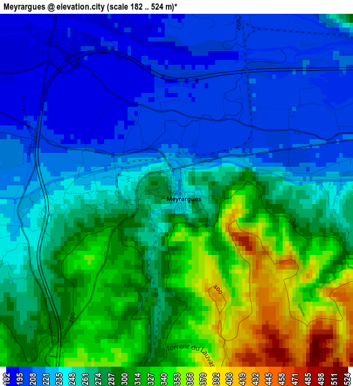 Meyrargues elevation map