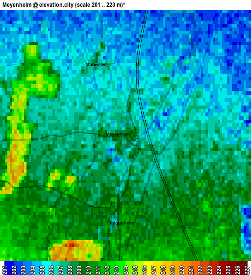 Meyenheim elevation map