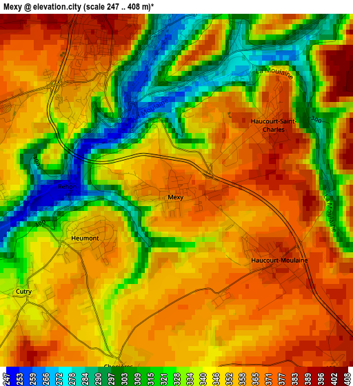 Mexy elevation map