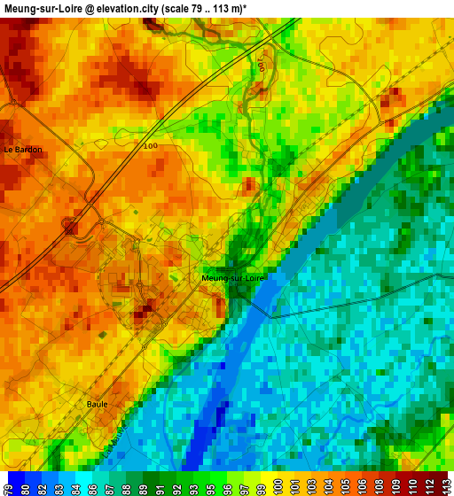 Meung-sur-Loire elevation map
