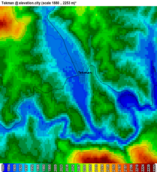 Tekman elevation map