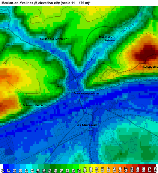 Meulan-en-Yvelines elevation map