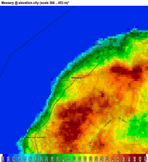 Messery elevation map