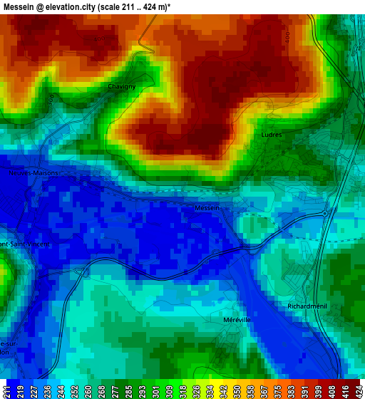 Messein elevation map